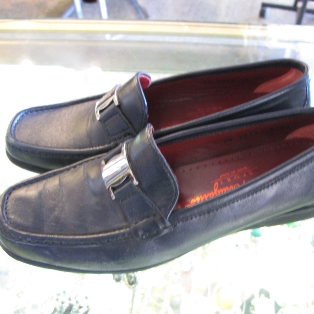 Ferragamo Sport Driver Moccasin Loafer Navy Blue